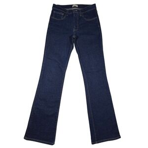 Oliver Logan Womens High Rise Flare Jeans Dark Wash Blue Size 28 Sustainable